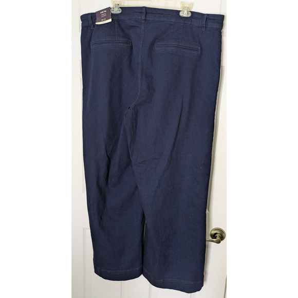 Womens Wide Leg Stretch Jeans Blue 22 High Rise - Picture 3 of 10